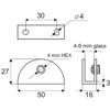 X-DRŽALO STEKLA 50*16*27mm 4-8mm ALU-mere