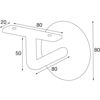 nosilec-rocajne-letve-schossmetall-okrogel-odmik-od-stene-80-mm-belo-premazan